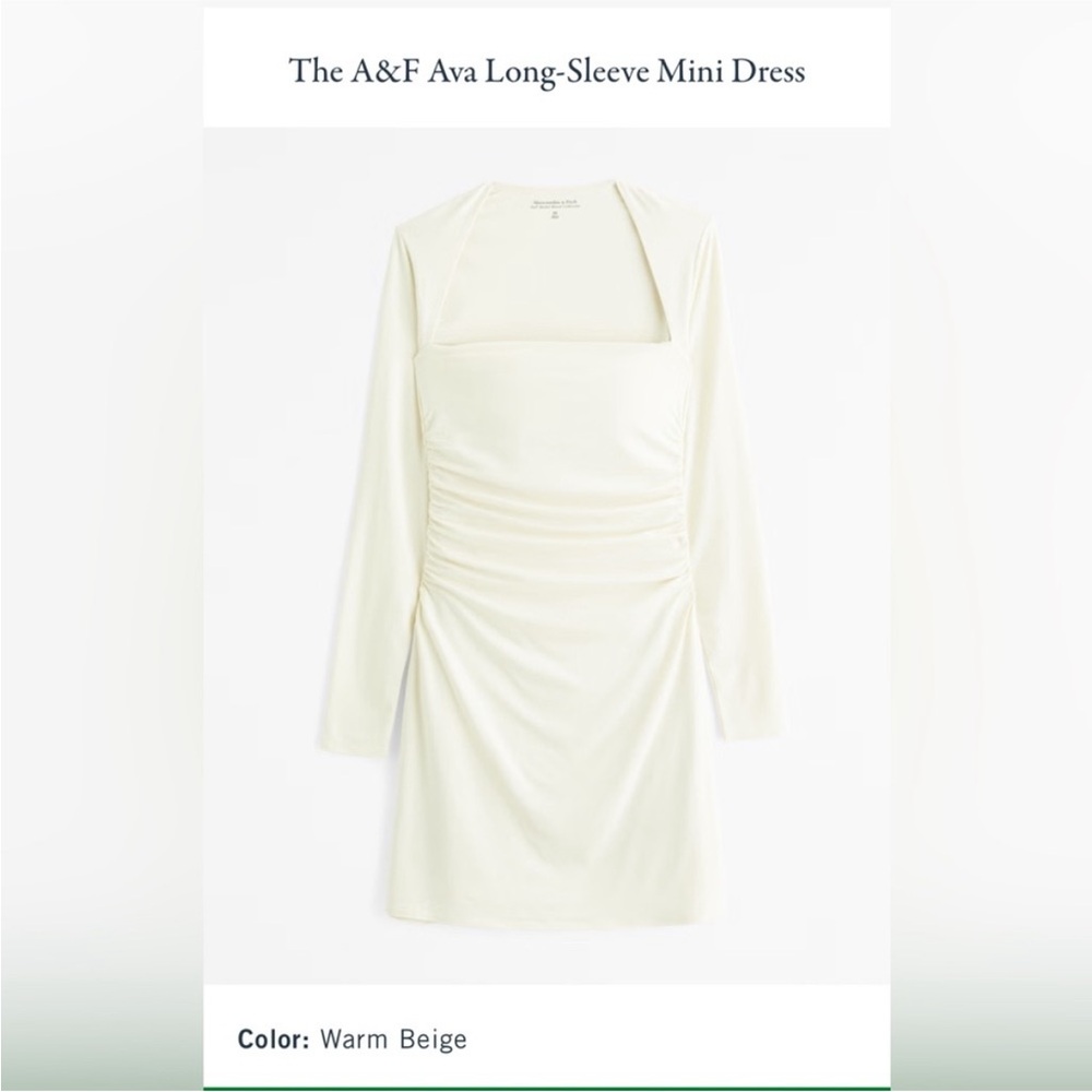 Abercrombie & Fitch Cream Ruched Dress